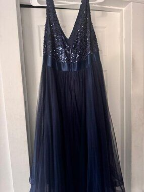 Blue Sequin Formal Dress